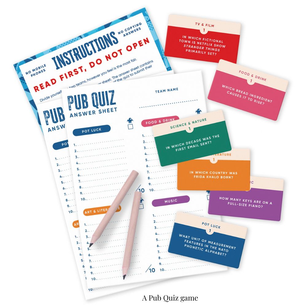 Games Room Crackers - Pub Quiz - (6 pack)