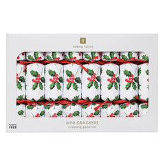 Botanical Holly Mini Crackers (8 Pack) by Talking Tables - Christmas Cracker Warehouse