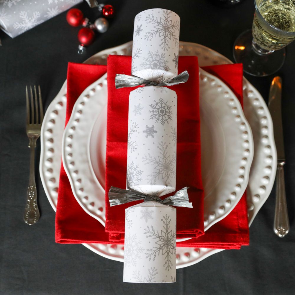 Eco Crackers - Silver Snowflake (8 pack) by Celebration Crackers - Christmas Cracker Warehouse
