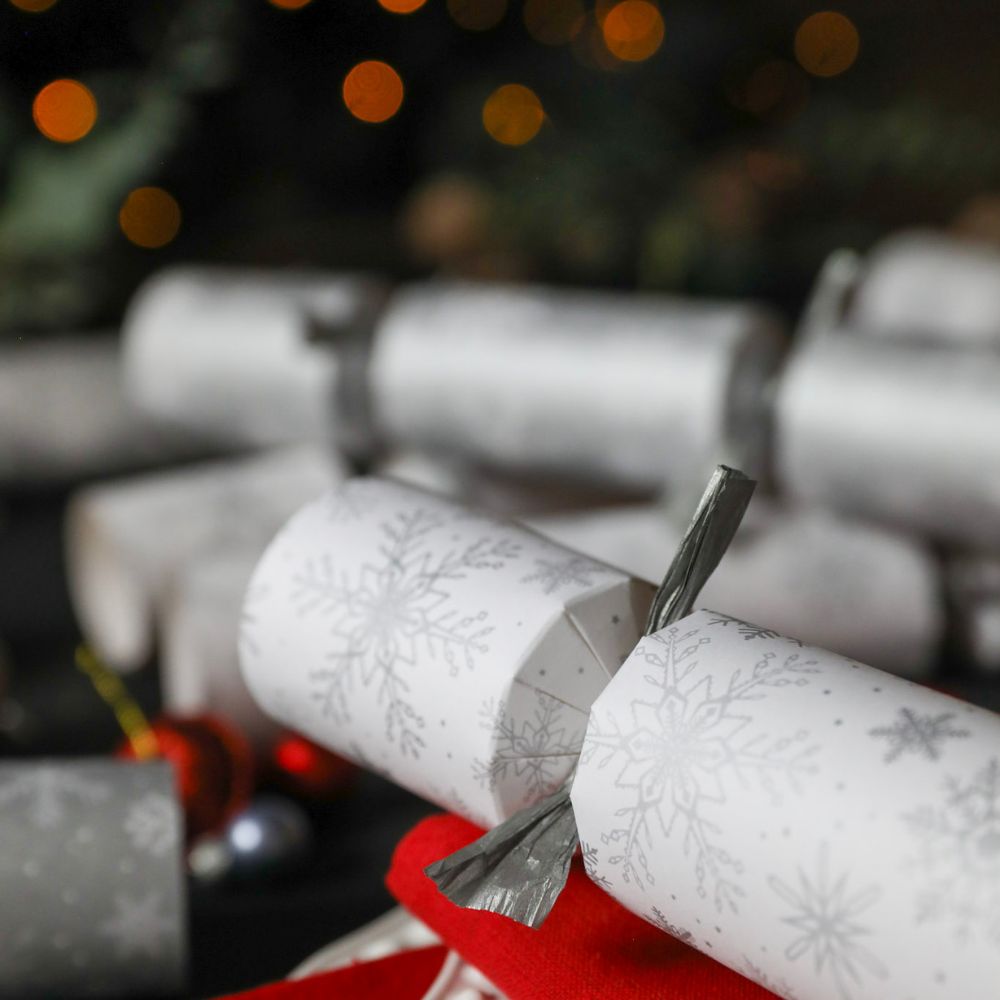 Eco Crackers - Silver Snowflake (8 pack) by Celebration Crackers - Christmas Cracker Warehouse