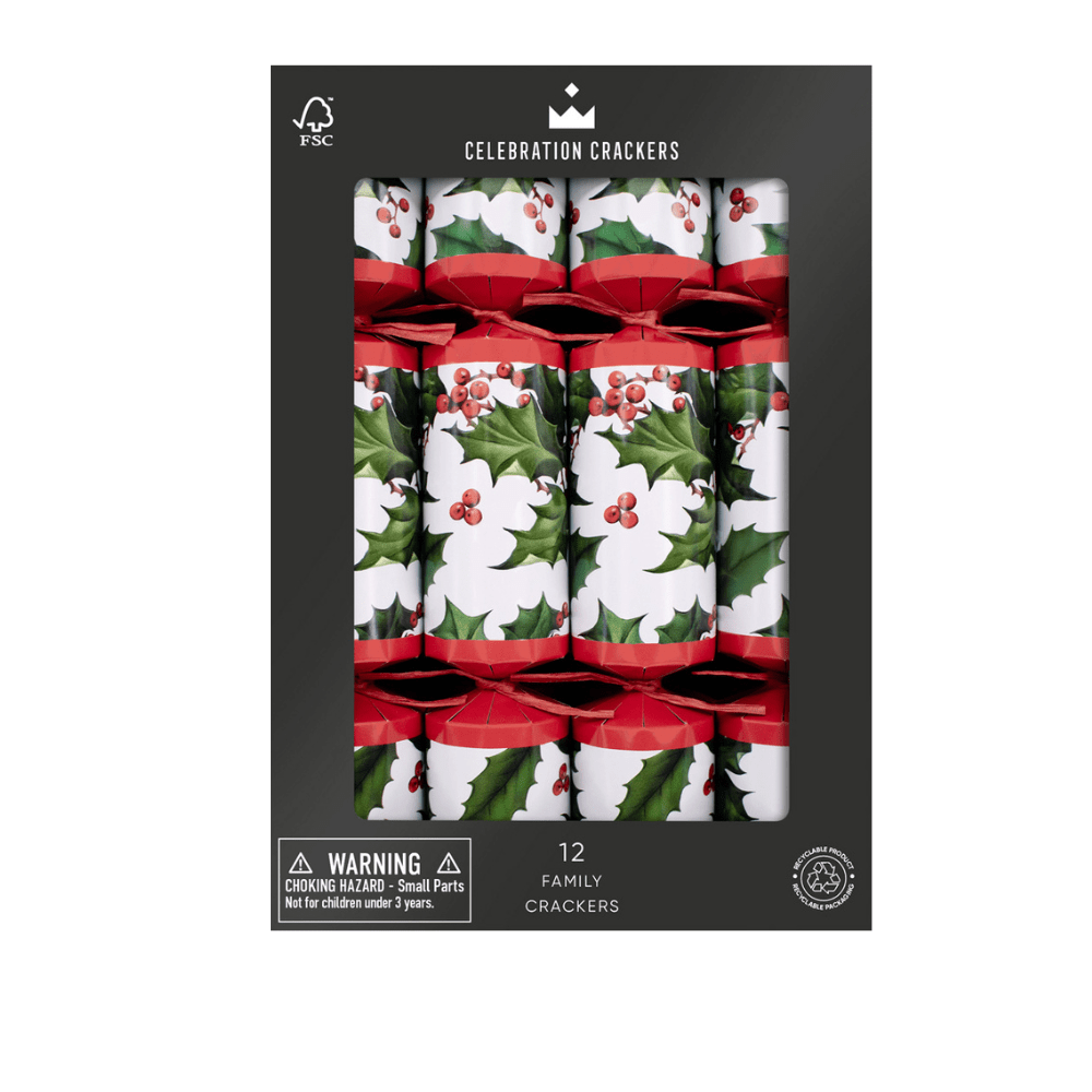 Family Crackers - Holly Berry (12 pack) by Celebration Crackers - Christmas Cracker Warehouse