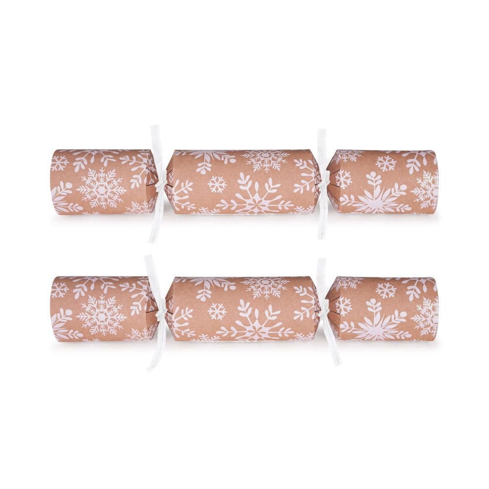 Kraft Snowflake Crackers (Box of 50) by Celebration Crackers - Christmas Cracker Warehouse