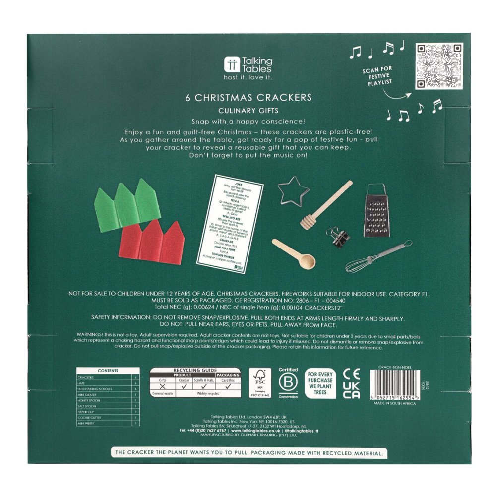 Luxury Eco Crackers - Bon Noel (Set of 6) by Talking Tables - Christmas Cracker Warehouse