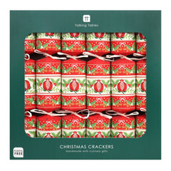 Luxury Eco Crackers - Folklore Red (Set of 6) by Talking Tables - Christmas Cracker Warehouse