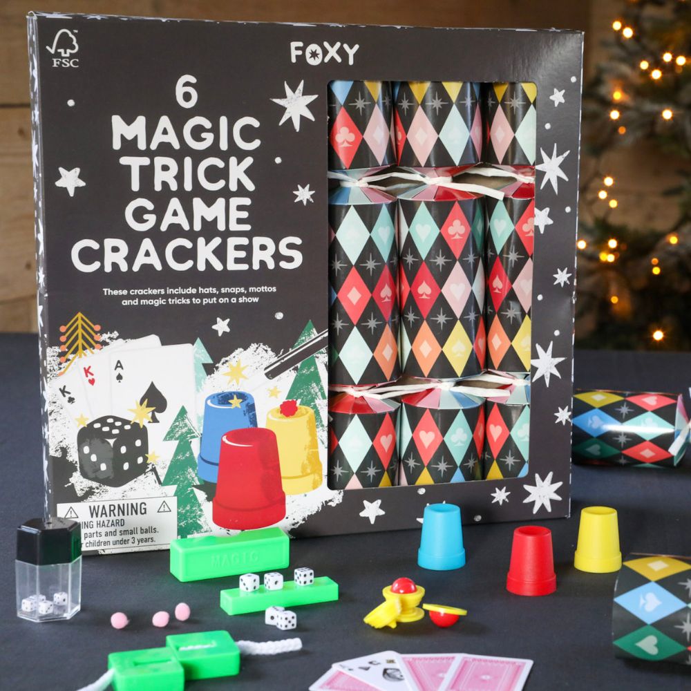 Magic Trick Game Crackers (6 pack) by Foxy - Christmas Cracker Warehouse
