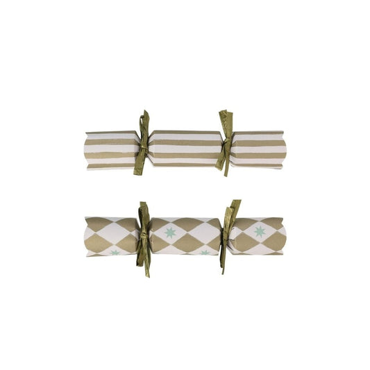 Mini Crackers - Gold Harlequin (8 Pack) by Talking Tables - Christmas Cracker Warehouse