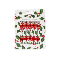 Mini Saucer Crackers - Botanical Holly (8 Pack) by Talking Tables - Christmas Cracker Warehouse