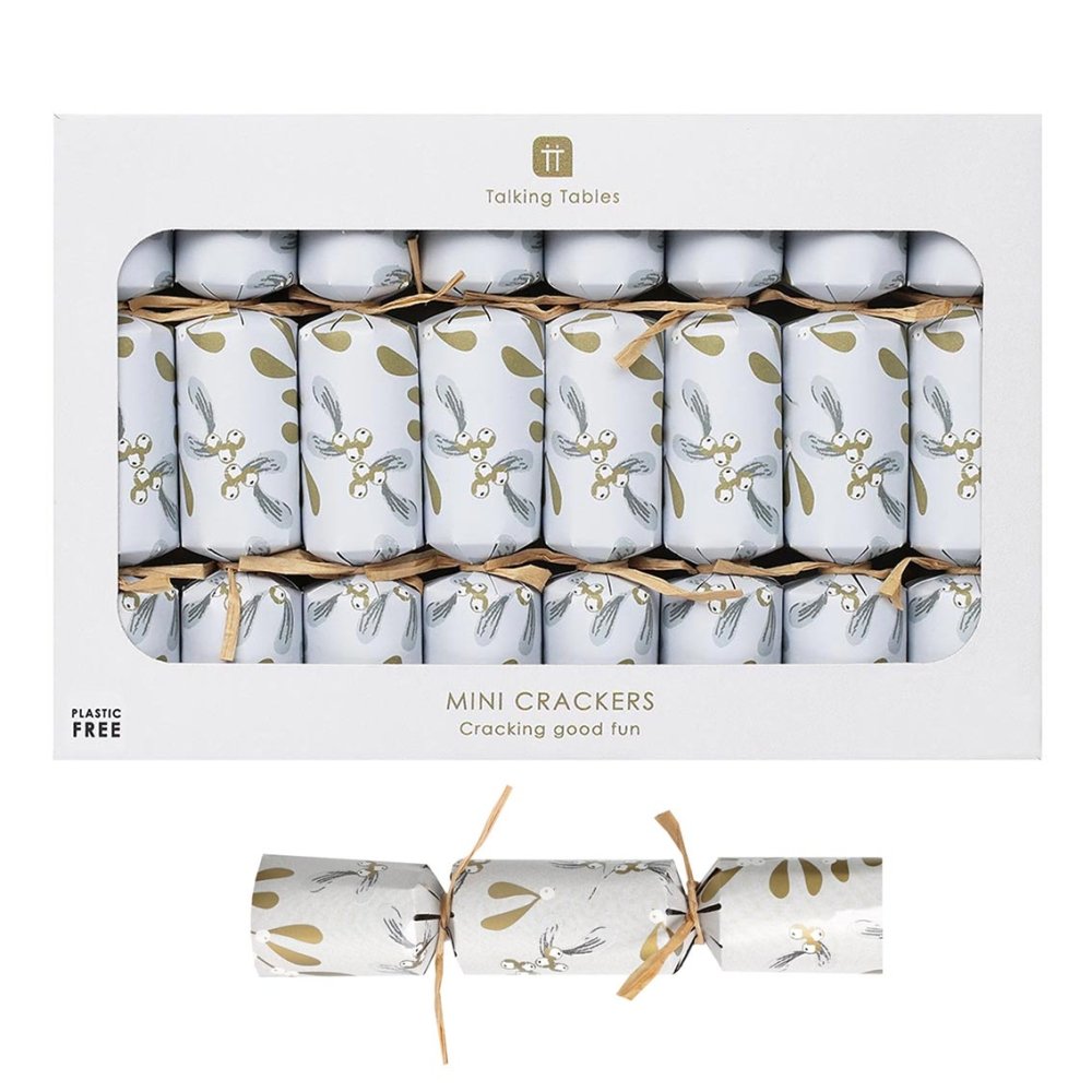 Mistletoe Mini Crackers (8 Pack) by Talking Tables - Christmas Cracker Warehouse