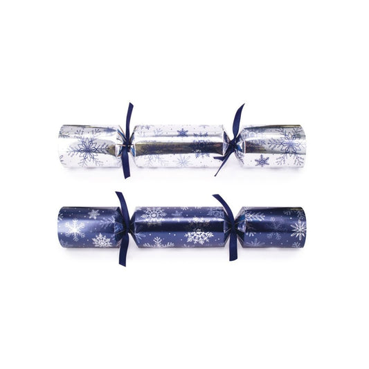 Navy Snowflake Crackers (Box of 50) Pre - Order by Celebration Crackers - Christmas Cracker Warehouse