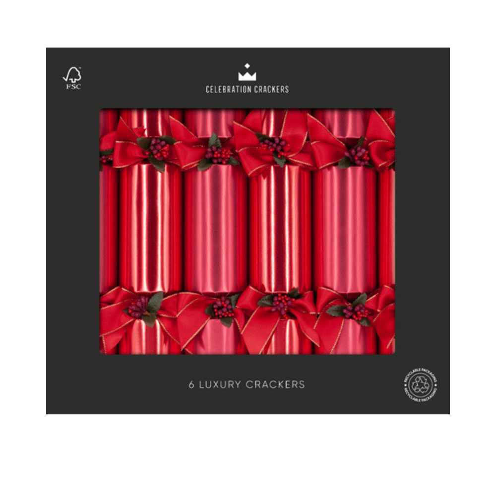 Regency Luxury Crackers - Crimson Christmas (Set of 6) by Celebration Crackers - Christmas Cracker Warehouse