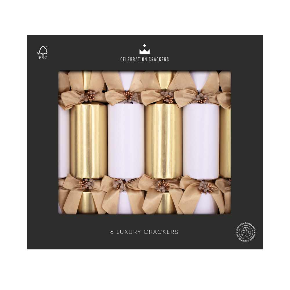 Regency Luxury Crackers - Golden Pin (Set of 6) by Celebration Crackers - Christmas Cracker Warehouse