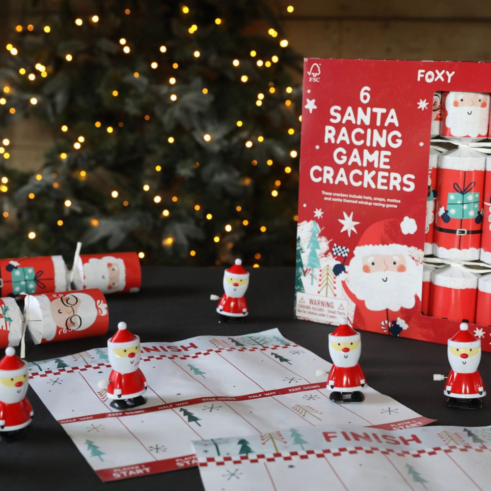 Santa Racing Crackers (6 pack) by Foxy - Christmas Cracker Warehouse