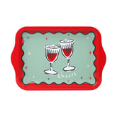 Small Tin Tray - Cheers - Bon Noel by Talking Tables - Christmas Cracker Warehouse