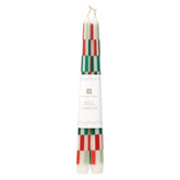 Taper Dinner Candles - Red & Green Check - (2 pack) by Talking Tables - Christmas Cracker Warehouse