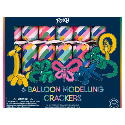 Bright Balloon Modelling Crackers (6 Pack) by Foxy - Christmas Cracker Warehouse