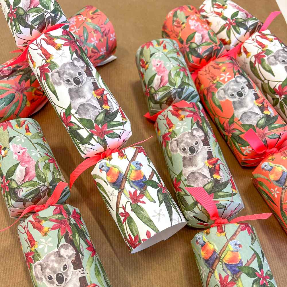 Deluxe Crackers - Tropical Koala Crackers (8 Pack) by Celebration Crackers - Christmas Cracker Warehouse