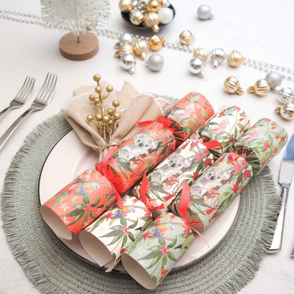 Deluxe Crackers - Tropical Koala Crackers (8 Pack) by Celebration Crackers - Christmas Cracker Warehouse