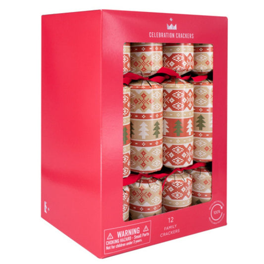 Family Crackers - Xmas Knit (12 Pack) by Celebration Crackers - Christmas Cracker Warehouse