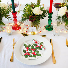 Mini Saucer Crackers - Botanical Holly (8 Pack) by Talking Tables - Christmas Cracker Warehouse