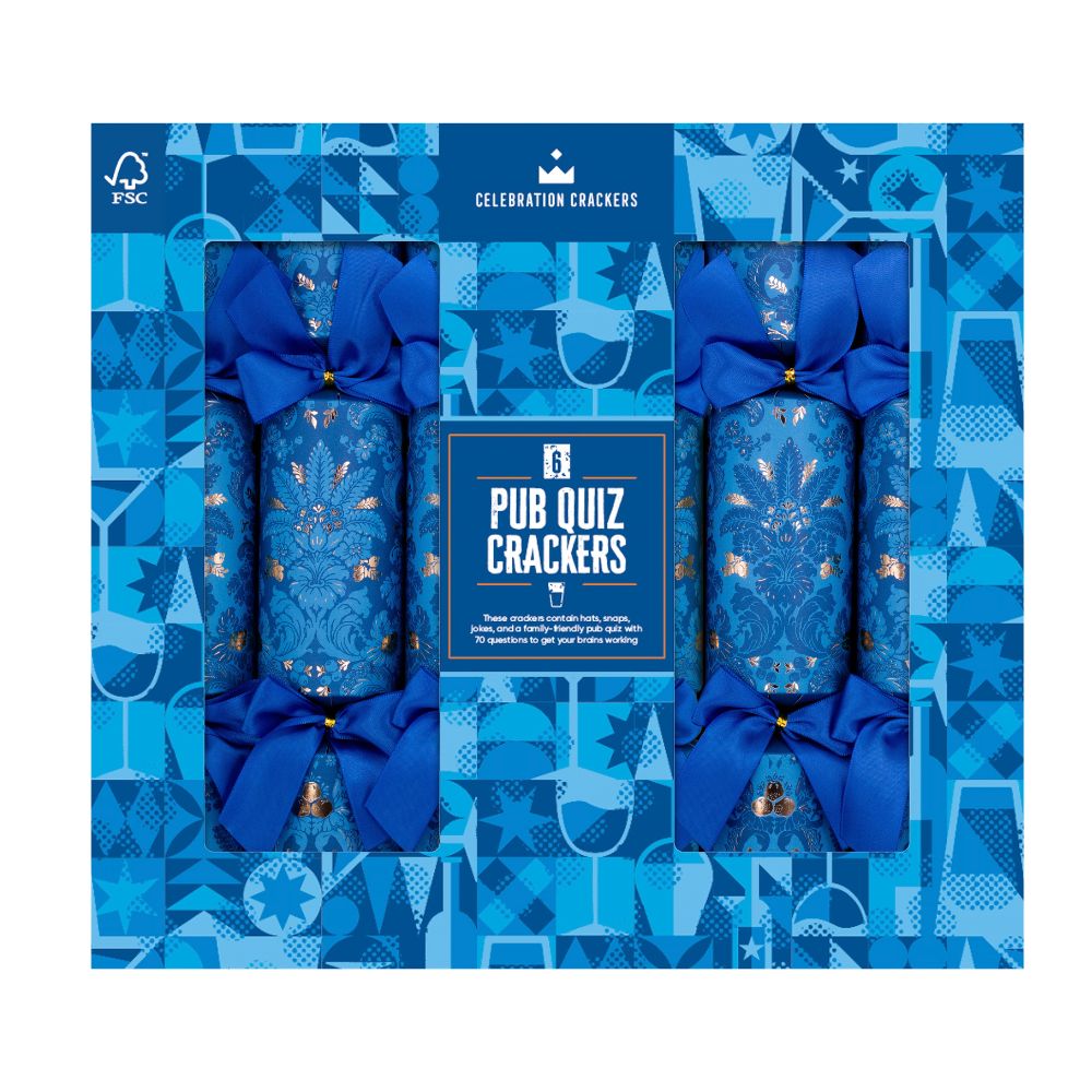 Games Room Crackers - Pub Quiz - (6 pack)