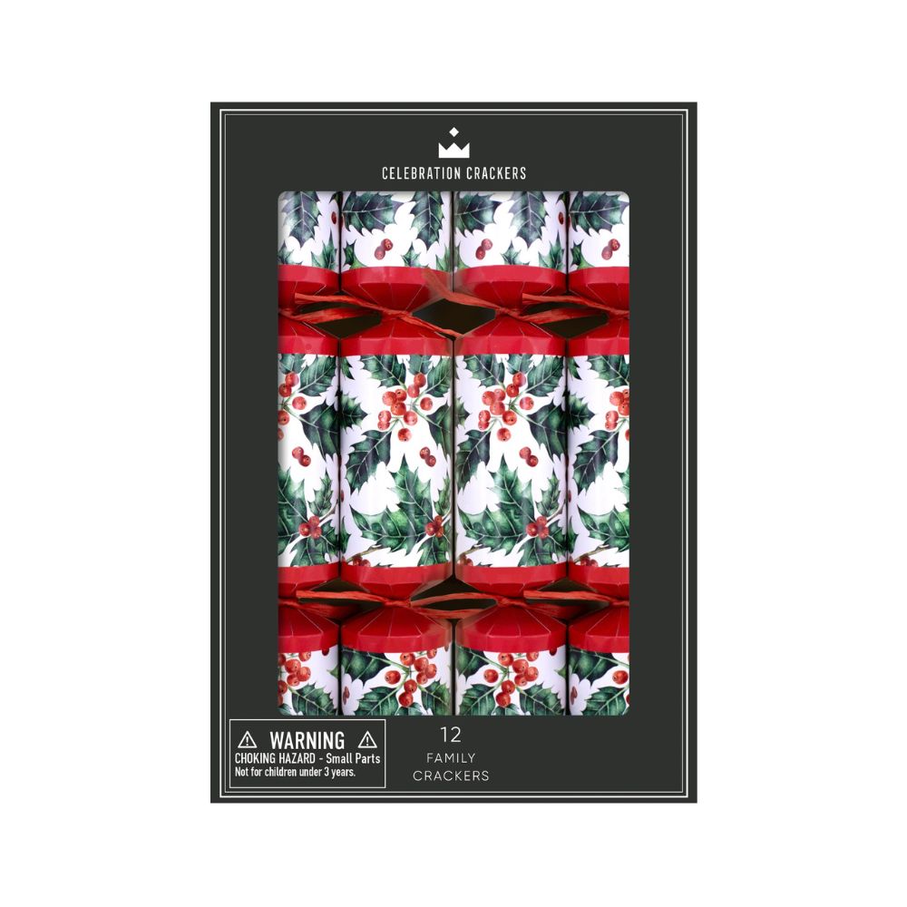 Family Crackers - Traditional Holly - (12 pack)