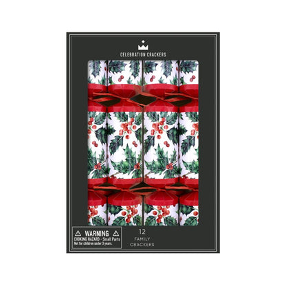 Family Crackers - Traditional Holly - (12 pack)
