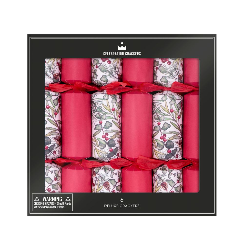 Deluxe Crackers - Red Sprig - (6 pack)