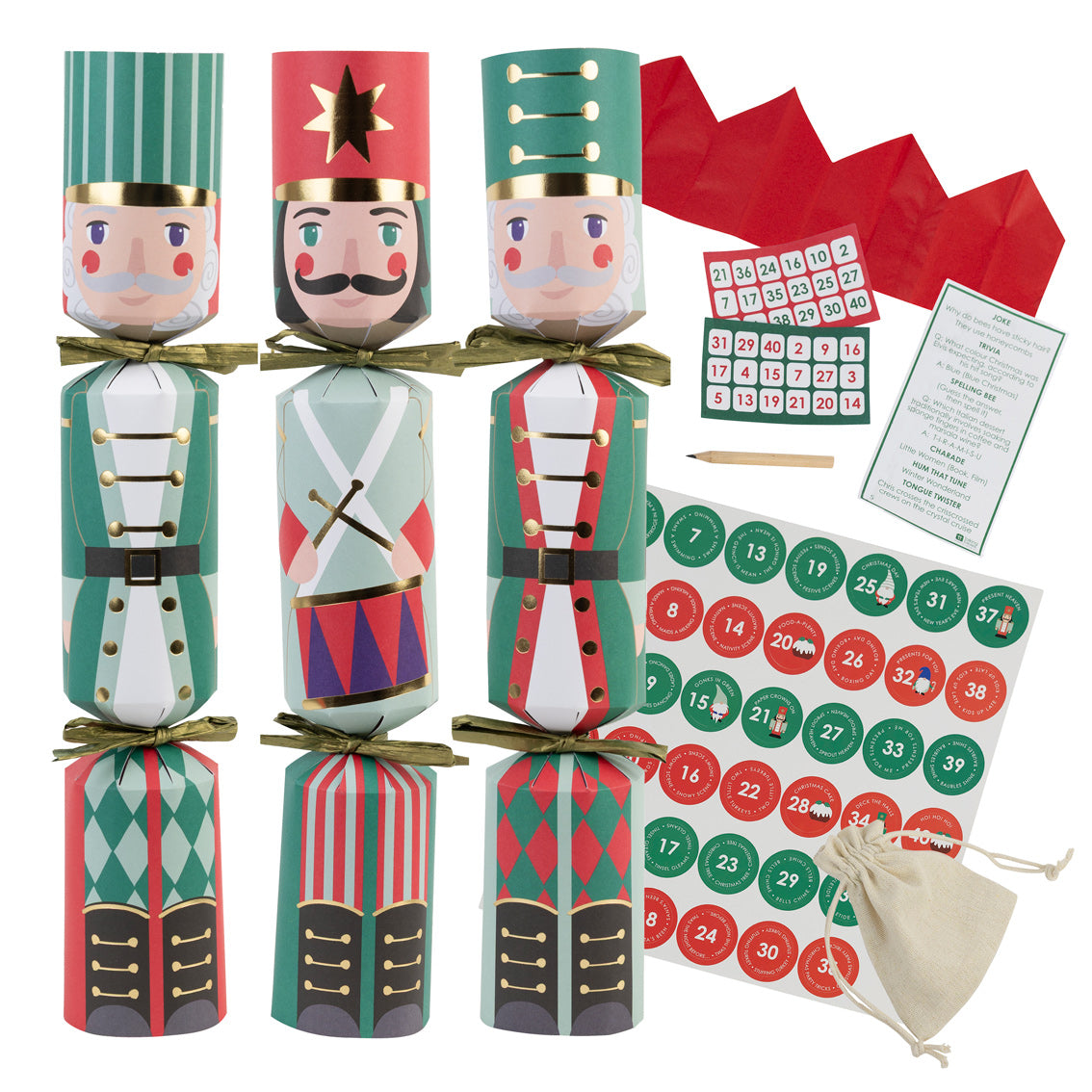 Luxury Eco Crackers - Nutcracker (Set of 6)