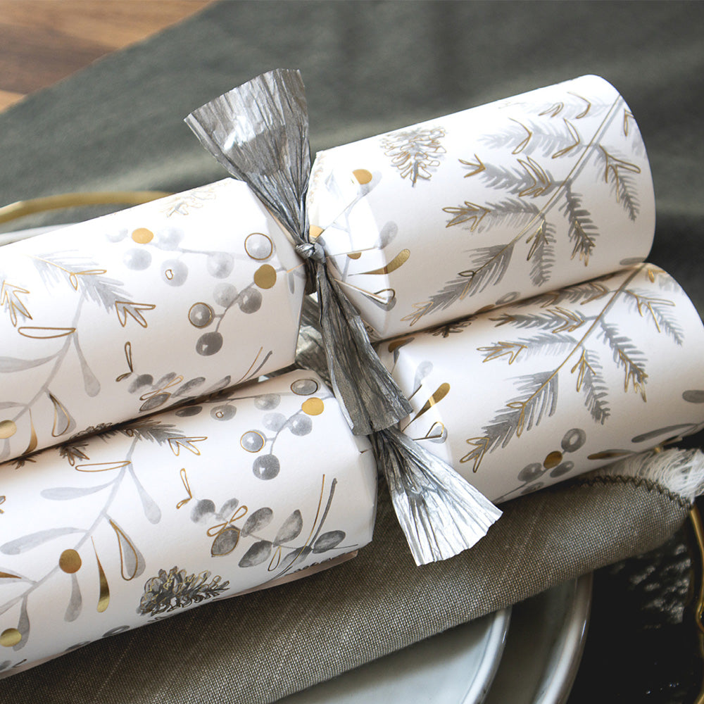 Silver Botanical Crackers (Box of 50)