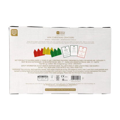 Botanical Holly Mini Crackers (8 Pack) by Talking Tables - Christmas Cracker Warehouse