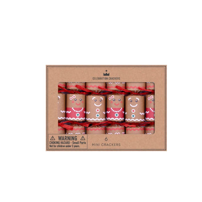 Celebration Crackers - Mini Crackers - 6 Inch - Gingerbread - Set of 6 by Celebration Crackers /Heart and Soul Studio Limited - Christmas Cracker Warehouse