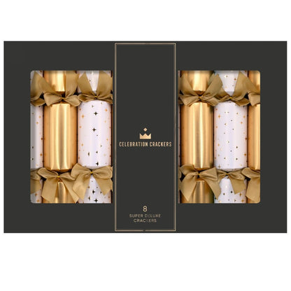 Celebration Crackers - Super Deluxe Crackers - 14 Inch - Golden Stars - Set of 8 by Celebration Crackers /Heart and Soul Studio Limited - Christmas Cracker Warehouse