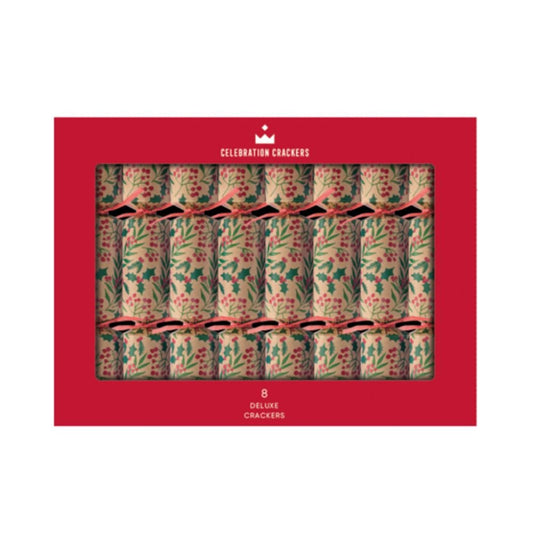 Deluxe Crackers - Holly Leaves (8 pack) by Celebration Crackers - Christmas Cracker Warehouse