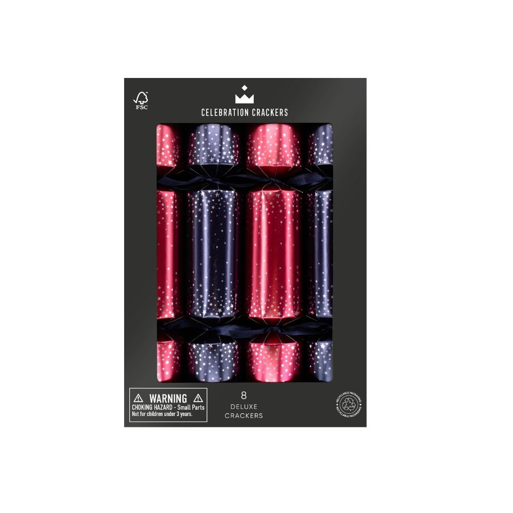 Deluxe Crackers - Midnight Stars (8 pack) by Celebration Crackers - Christmas Cracker Warehouse