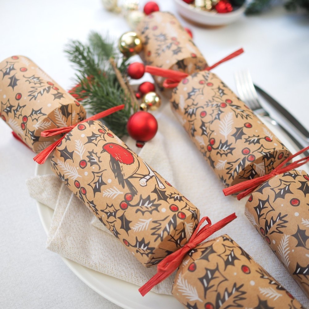 Deluxe Crackers - Red Robin (12 pack) by Celebration Crackers - Christmas Cracker Warehouse