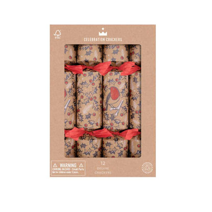 Deluxe Crackers - Red Robin (12 pack) by Celebration Crackers - Christmas Cracker Warehouse