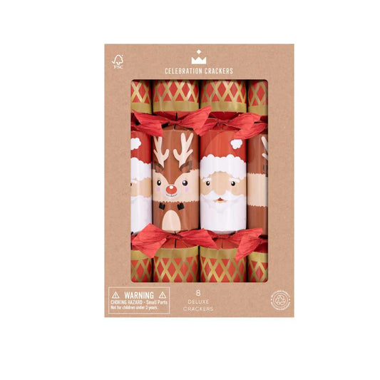 Deluxe Crackers - Santa & Reindeer (8 pack) by Celebration Crackers - Christmas Cracker Warehouse