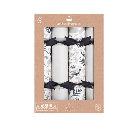 Deluxe Crackers - Silver Bird (12 pack) by Celebration Crackers - Christmas Cracker Warehouse