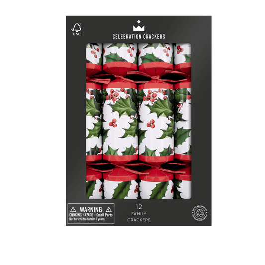 Family Crackers - Holly Berry (12 pack) by Celebration Crackers - Christmas Cracker Warehouse