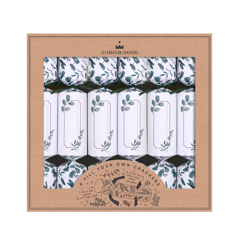 Fill Your Own Crackers - Eucalyptus - (6 pack) by Celebration Crackers - Christmas Cracker Warehouse