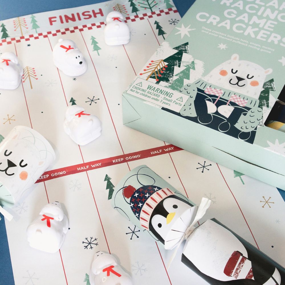 Foxy - Novelty Crackers - 12 Inch - Polar Racing Game - Set of 6 by Celebration Crackers /Heart and Soul Studio Limited - Christmas Cracker Warehouse
