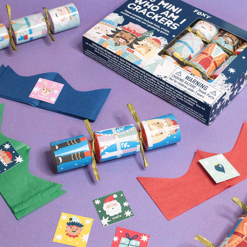 Foxy - Novelty Mini Crackers - 6 Inch - Who Am I? - Set of 6 by Celebration Crackers /Heart and Soul Studio Limited - Christmas Cracker Warehouse