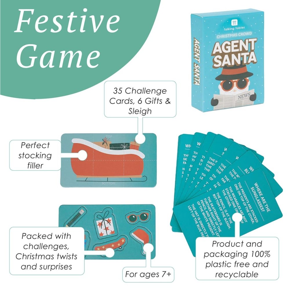 Fun Guy Santa - Agent Santa by Talking Tables - Christmas Cracker Warehouse