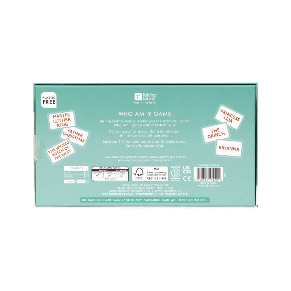 Fun Guy Santa - Who Am I? Game by Talking Tables - Christmas Cracker Warehouse