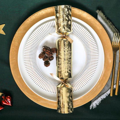 Golden Botanical Crackers (Box of 50) Pre - Order by Celebration Crackers - Christmas Cracker Warehouse