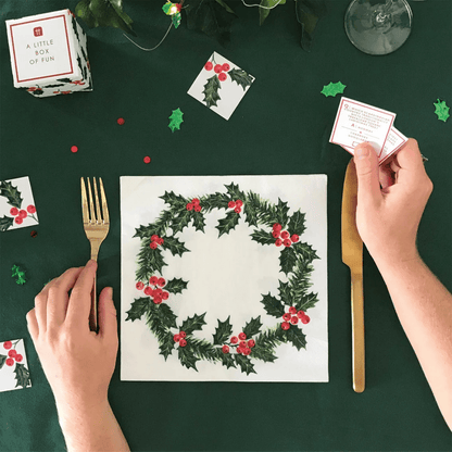 Holly Christmas Trivia And Charades by Talking Tables - Christmas Cracker Warehouse