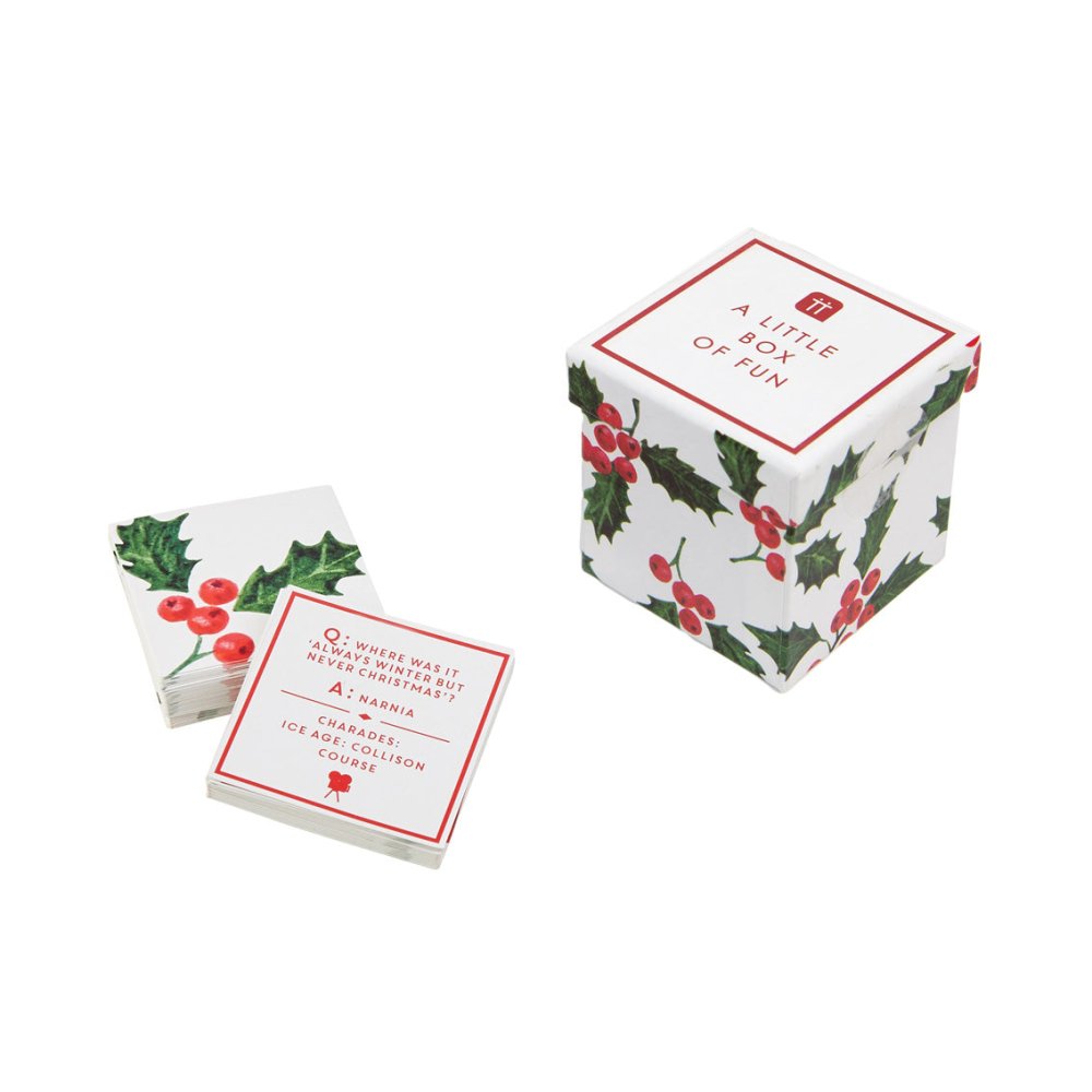 Holly Christmas Trivia And Charades by Talking Tables - Christmas Cracker Warehouse