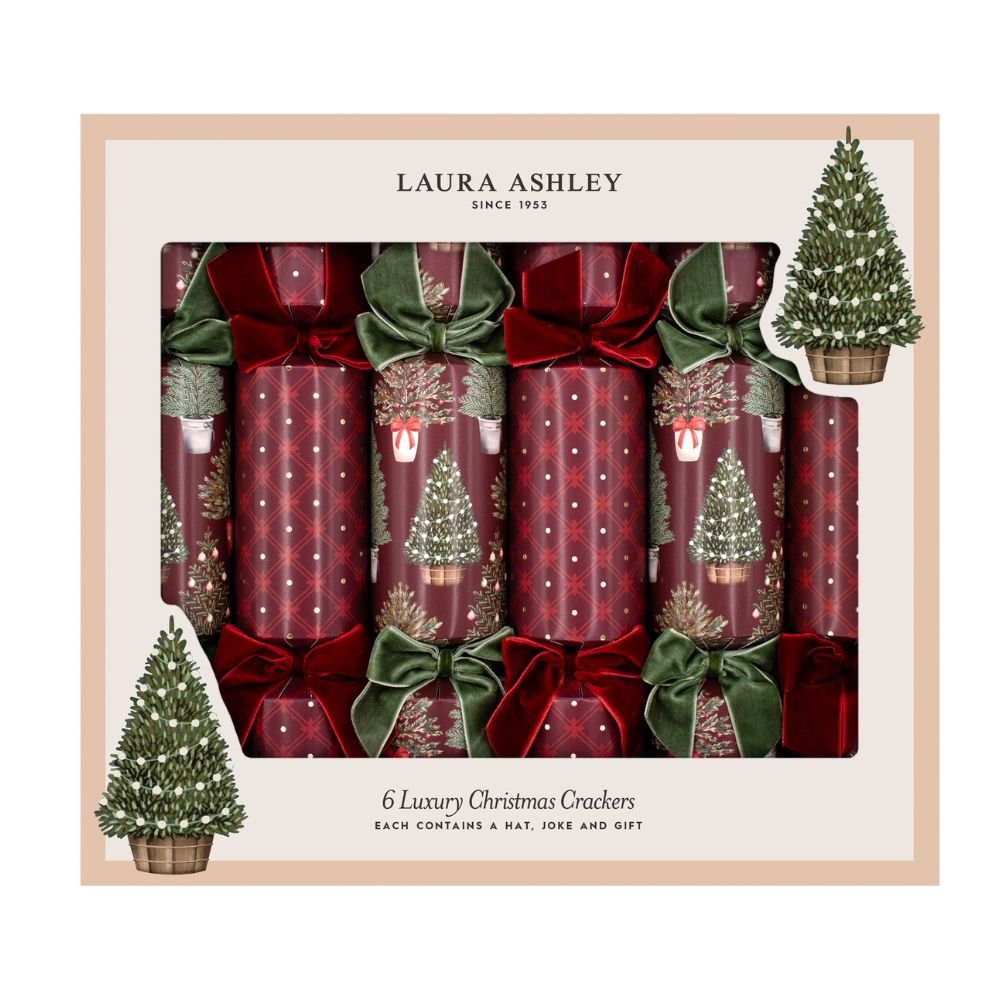 Laura Ashley - Luxury Crackers - 13 Inch - Farley Festive Trees - Set of 6 by Celebration Crackers /Heart and Soul Studio Limited - Christmas Cracker Warehouse