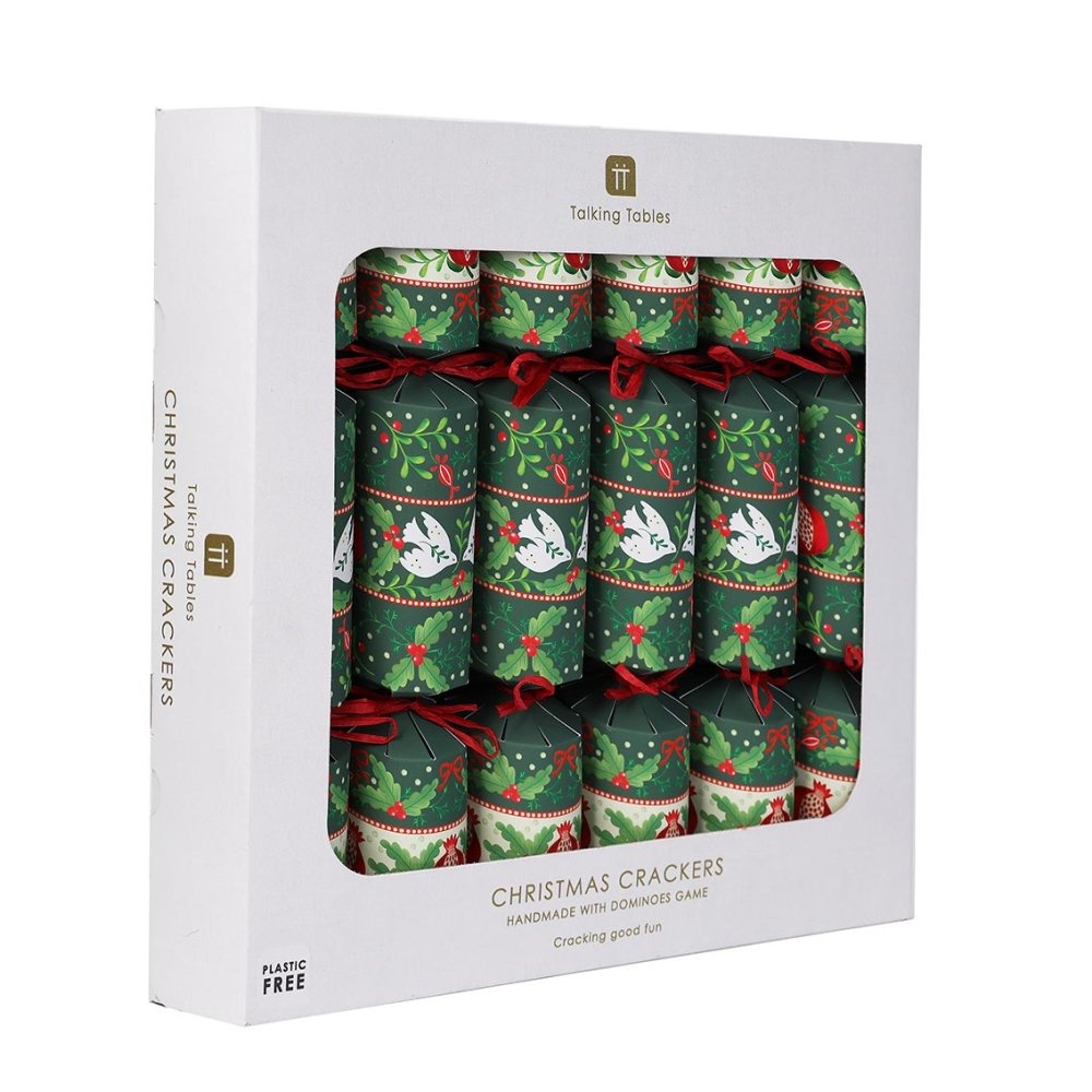 Luxury Eco Crackers - Folklore Green (Set of 6) by Talking Tables - Christmas Cracker Warehouse