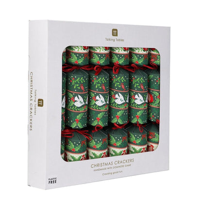 Luxury Eco Crackers - Folklore Green (Set of 6) by Talking Tables - Christmas Cracker Warehouse